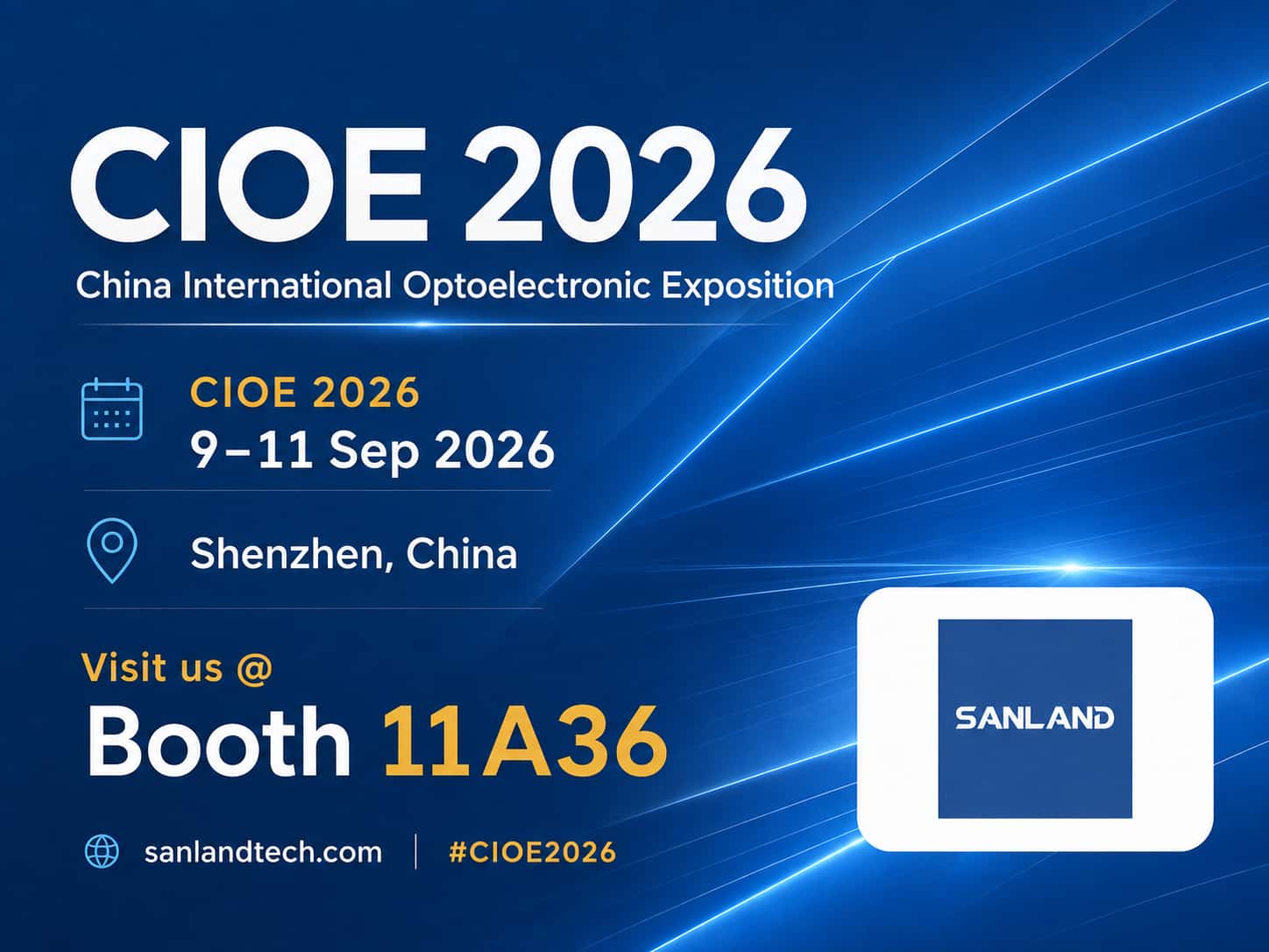 SANLAND présentera ses nouvelles solutions optiques et RF au CIOE 2026